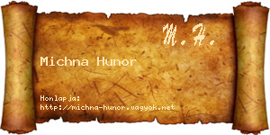 Michna Hunor névjegykártya